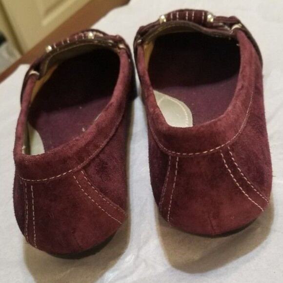 St John's Bay Career Casual Business Women's 6M Burgundy Suede Leather Loafer PO - Picture 4 of 7